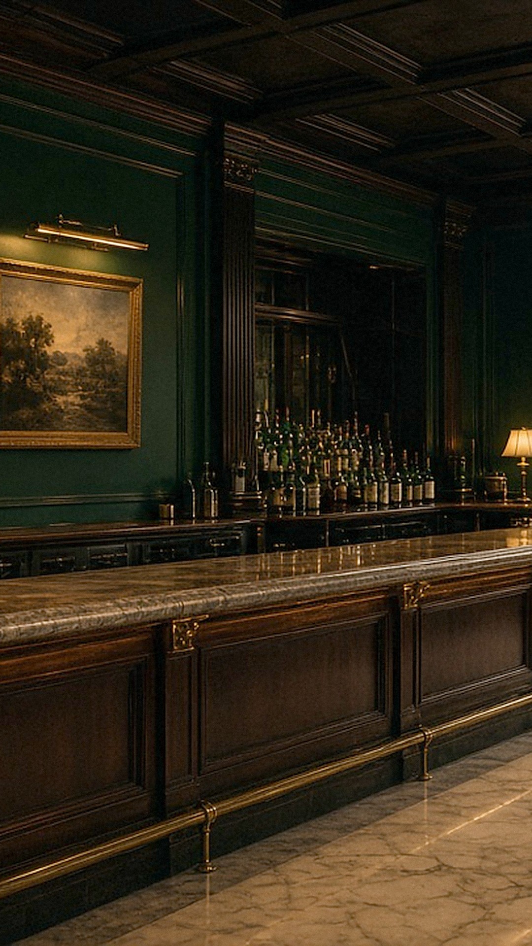 A lamplit room, set for the evening